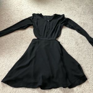 Black Express mini dress with long sleeves &cutout